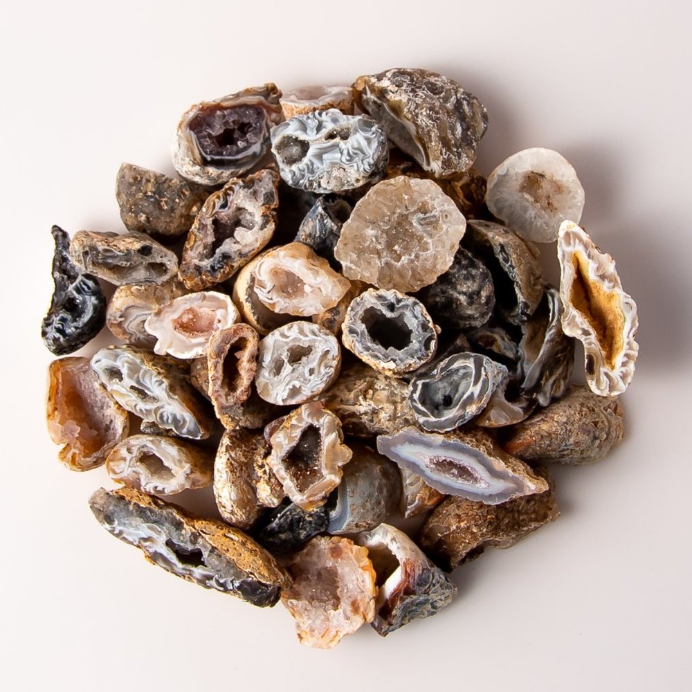 1 lb Mini Agate Oco Geodes Natural Rough Half Gems